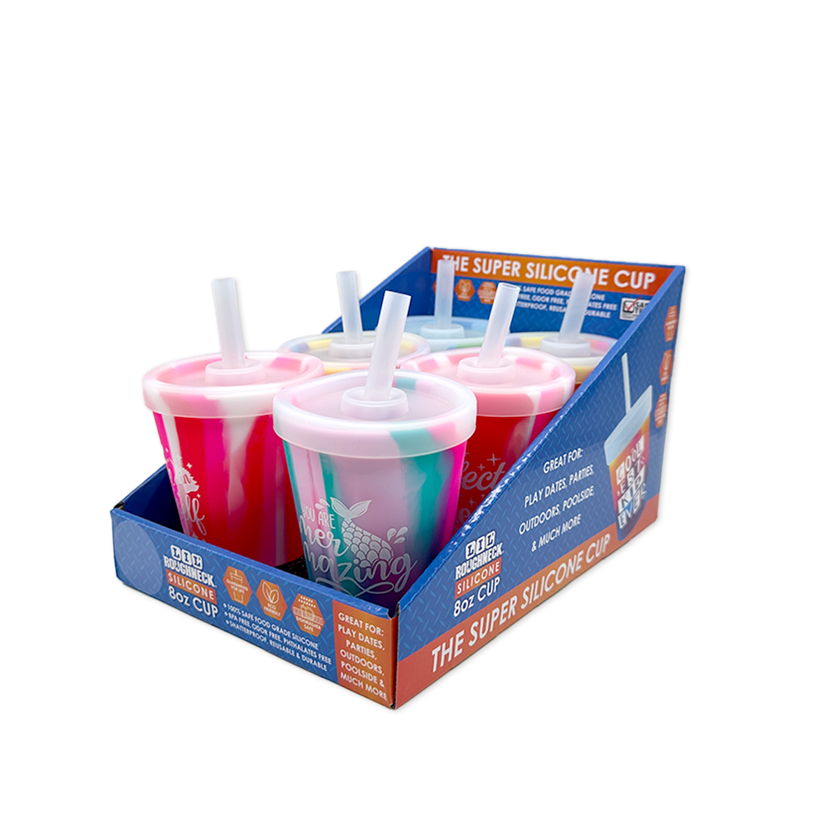Roughneck Kids Toddler 8oz Silicone Super Cups - 6/Display
