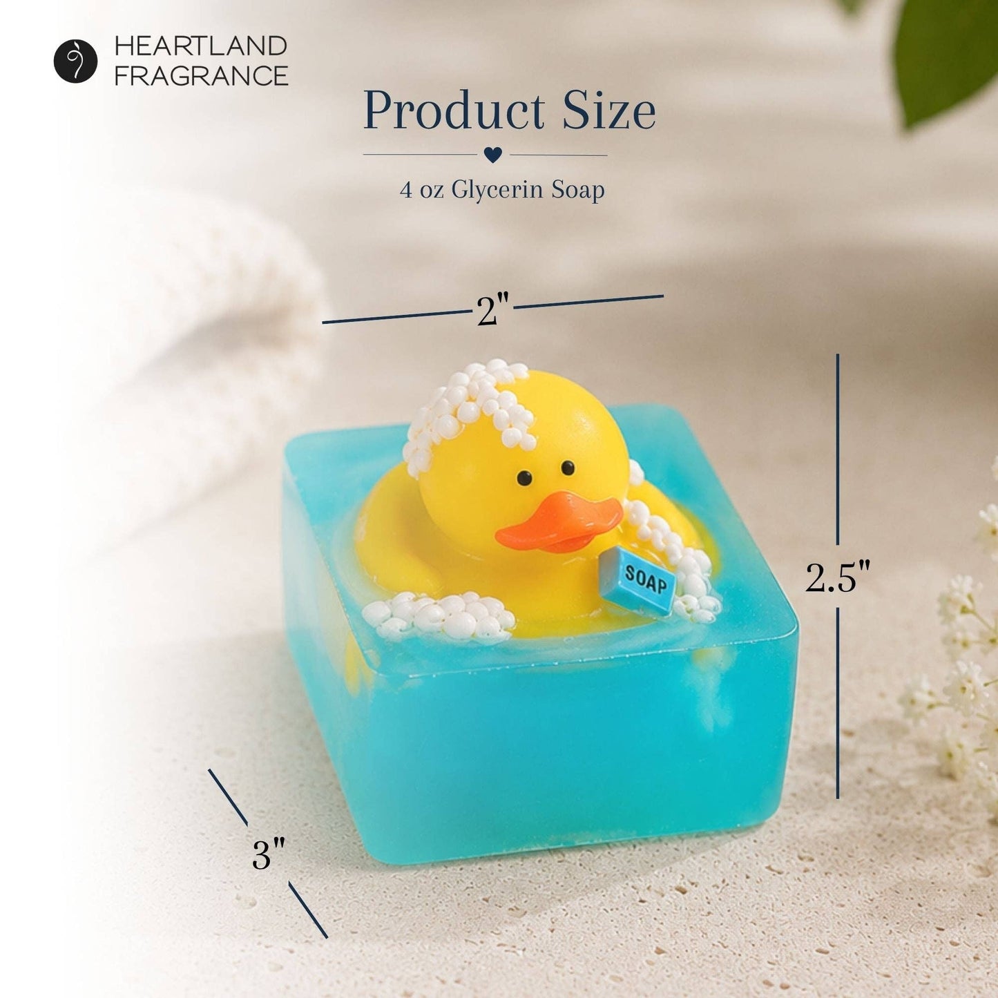 Heartland Fragrance | Everyday Duck Toy | Handmade Duck Soap for Kids | Mild & Moisturizing
