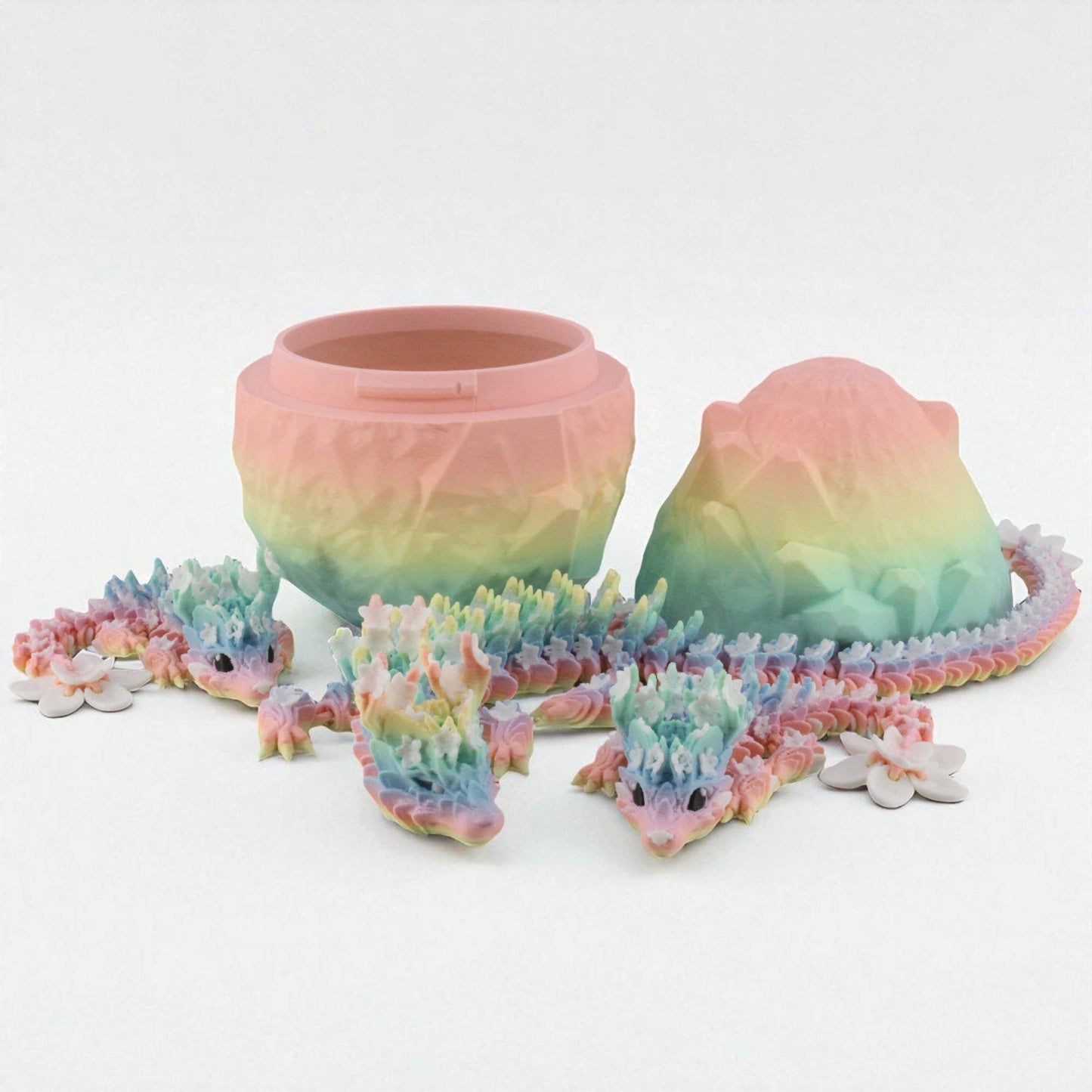 3D Printed Rainbow Blossom Dragon, 3D Printed Dragon