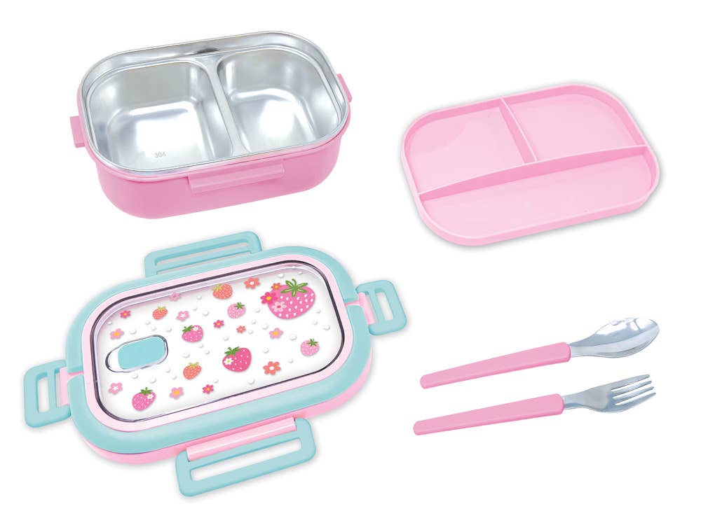 Stylish Stainless Steel Lunch Box, Strawberry