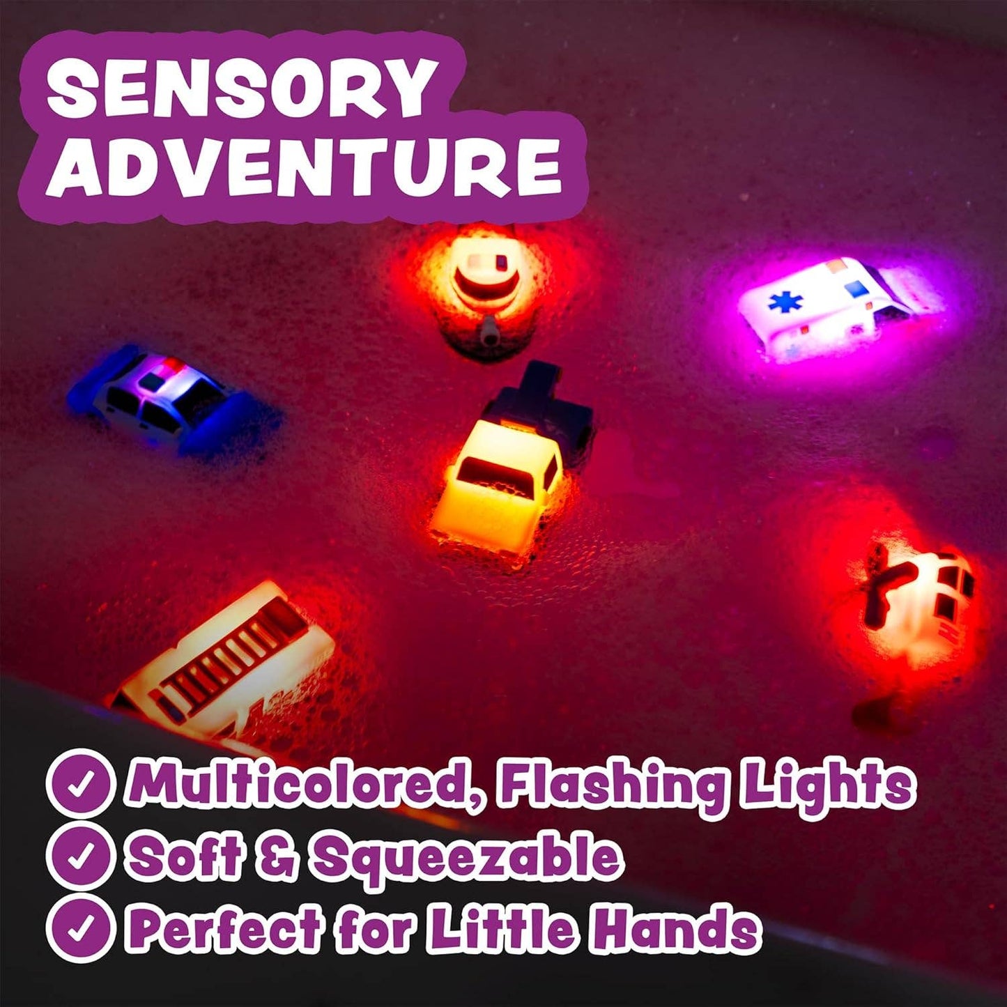 Tub Works® Emergency™ Cars Light Up Bath Toys, 12 Pack
