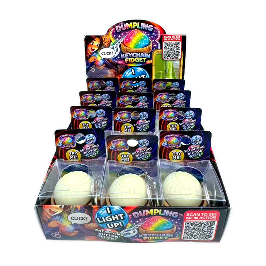 Fun Doh Dumpling Light-Up Click Fidget Keychain- 12/Display
