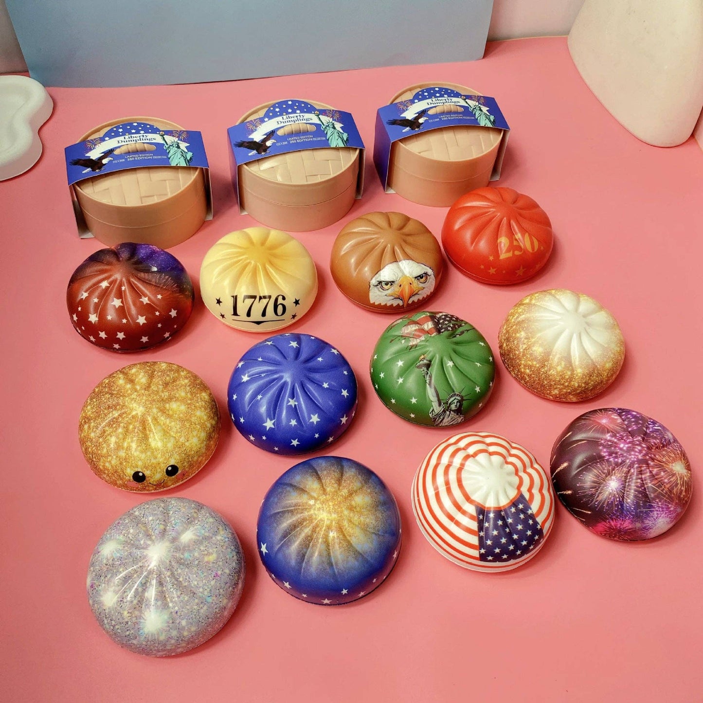 4th of July Dumpling Shape Squishy USA Theme Gift Box