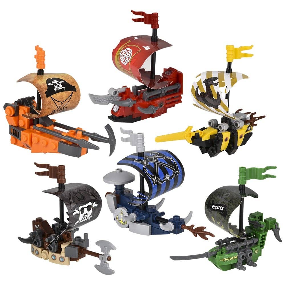 2.75" Building Block Pirate Ship 12ct - LLB Toys