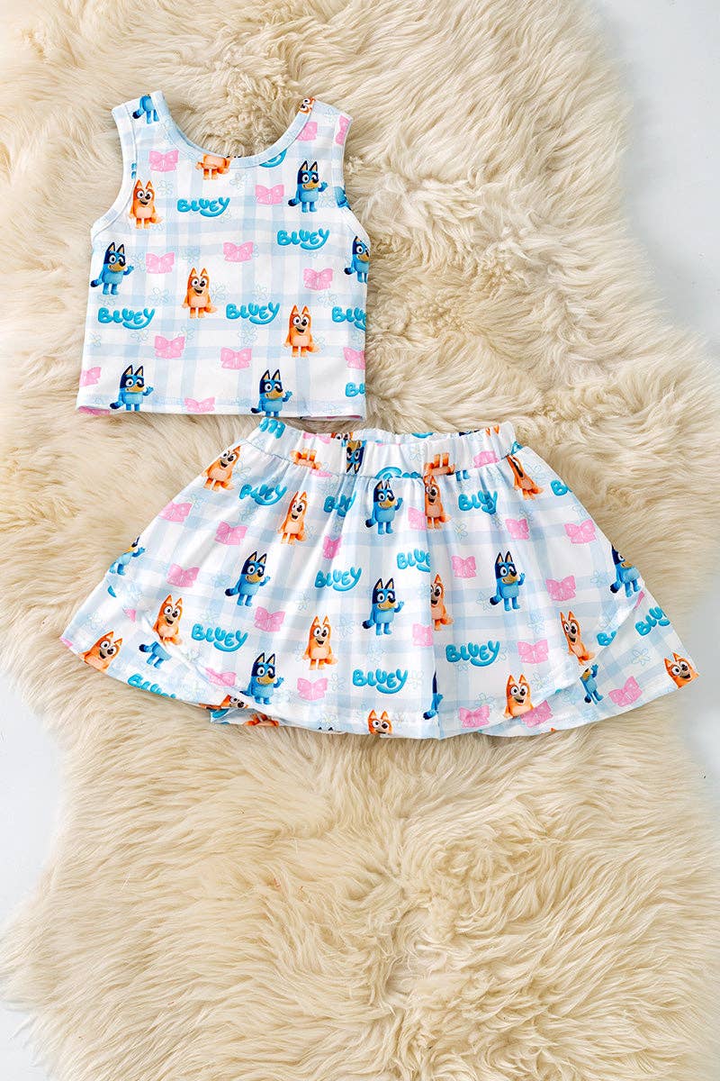 Multi-printed character girls 2 piece set. OFG60357 JEAN