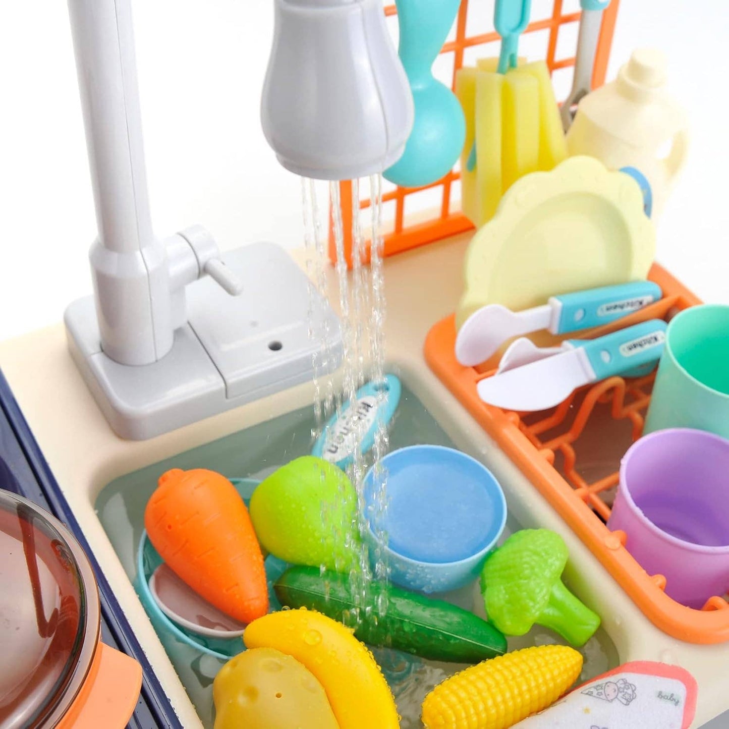 Cute Kitchen Sink Toys w/Cooking Stove Play Set